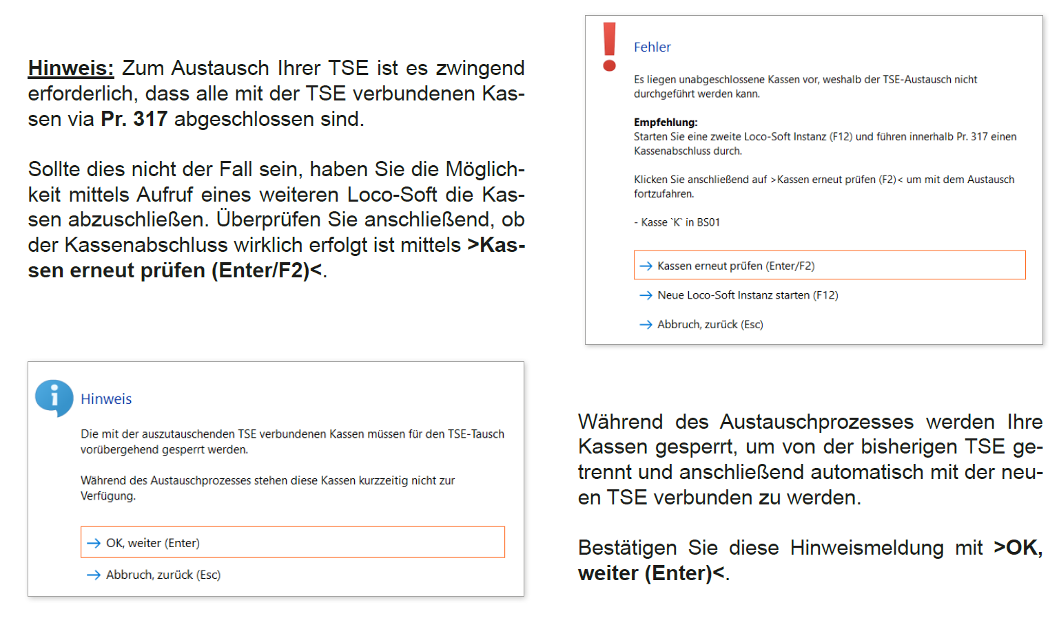 Tausch Option 3 _ Kasse sperren