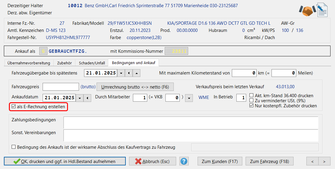 Loco-Soft Gebrauchtwagen-Gutschrift