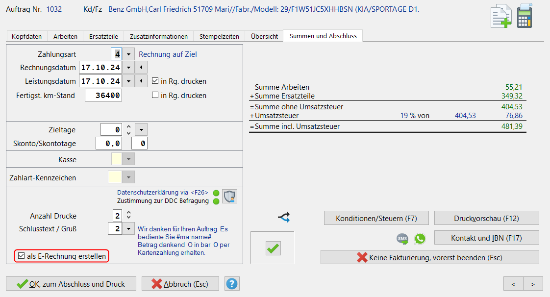 E-Rechnung erstellen
