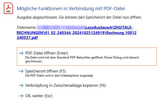 Speicherort E-Rechnung